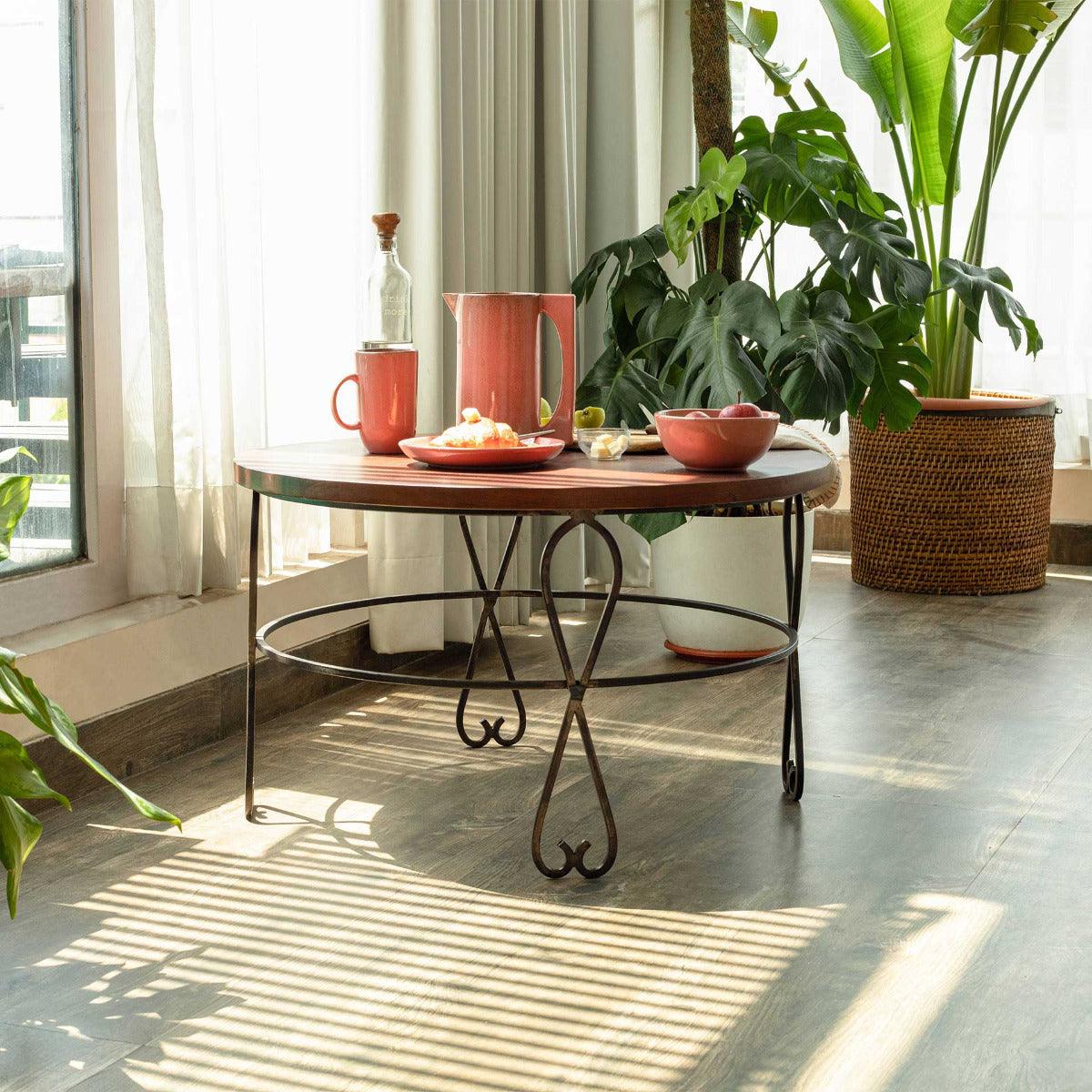 Kafe Coffee Table With Metal Legs