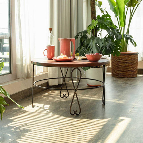 Kafe Coffee Table With Metal Legs - ellementry