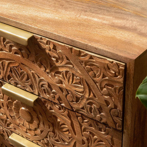 Oyma triple chest drawer with metal legs - ellementry