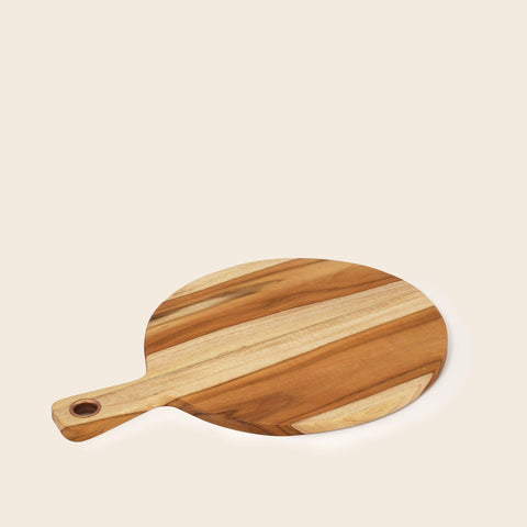 In Teak Wooden Cheese/Bread Board Round Sml - ellementry