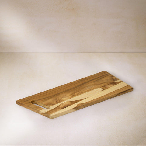 In Teak Wooden Cheese/Bread Board Rectangle - ellementry