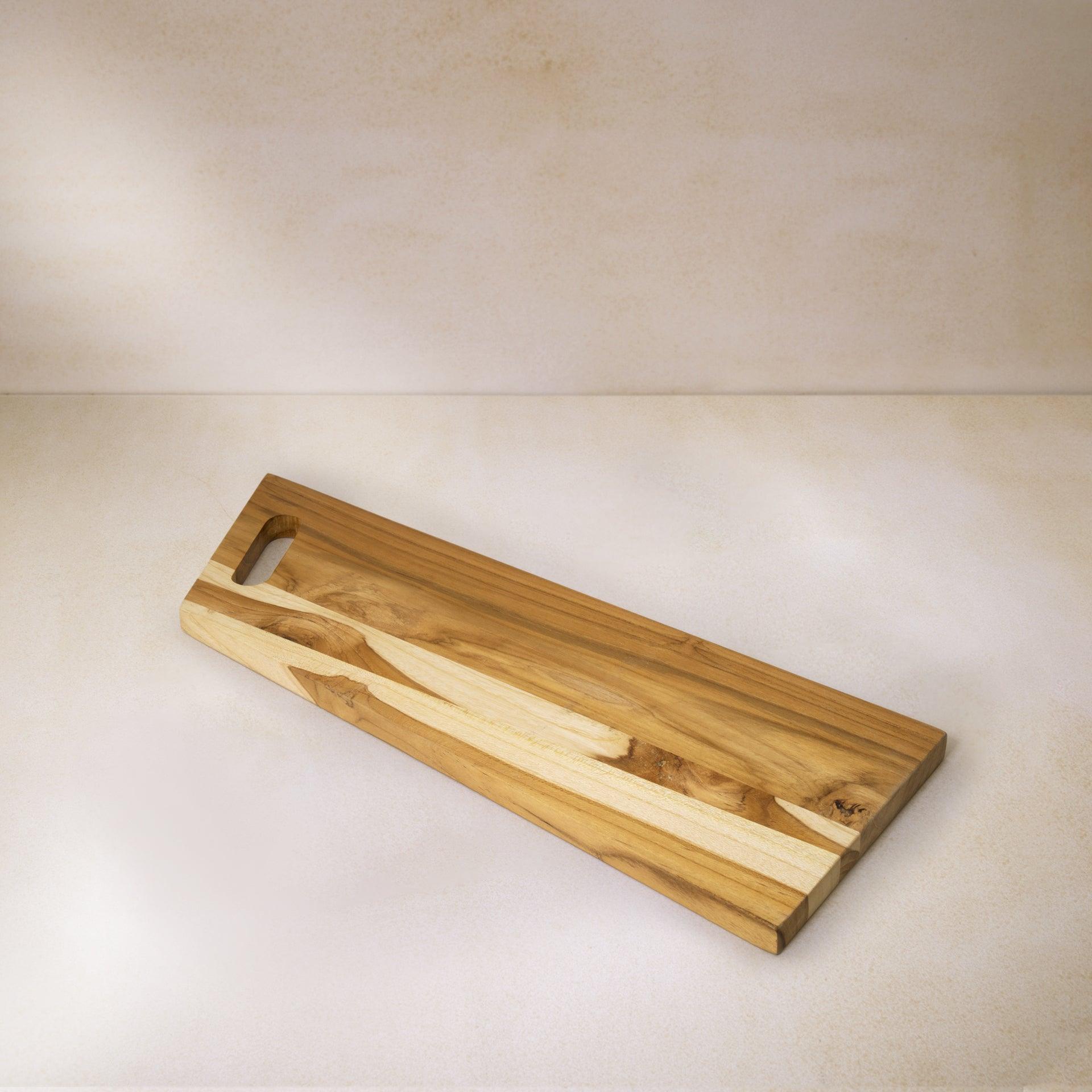 In Teak Wooden Cheese/Bread Board Rectangle