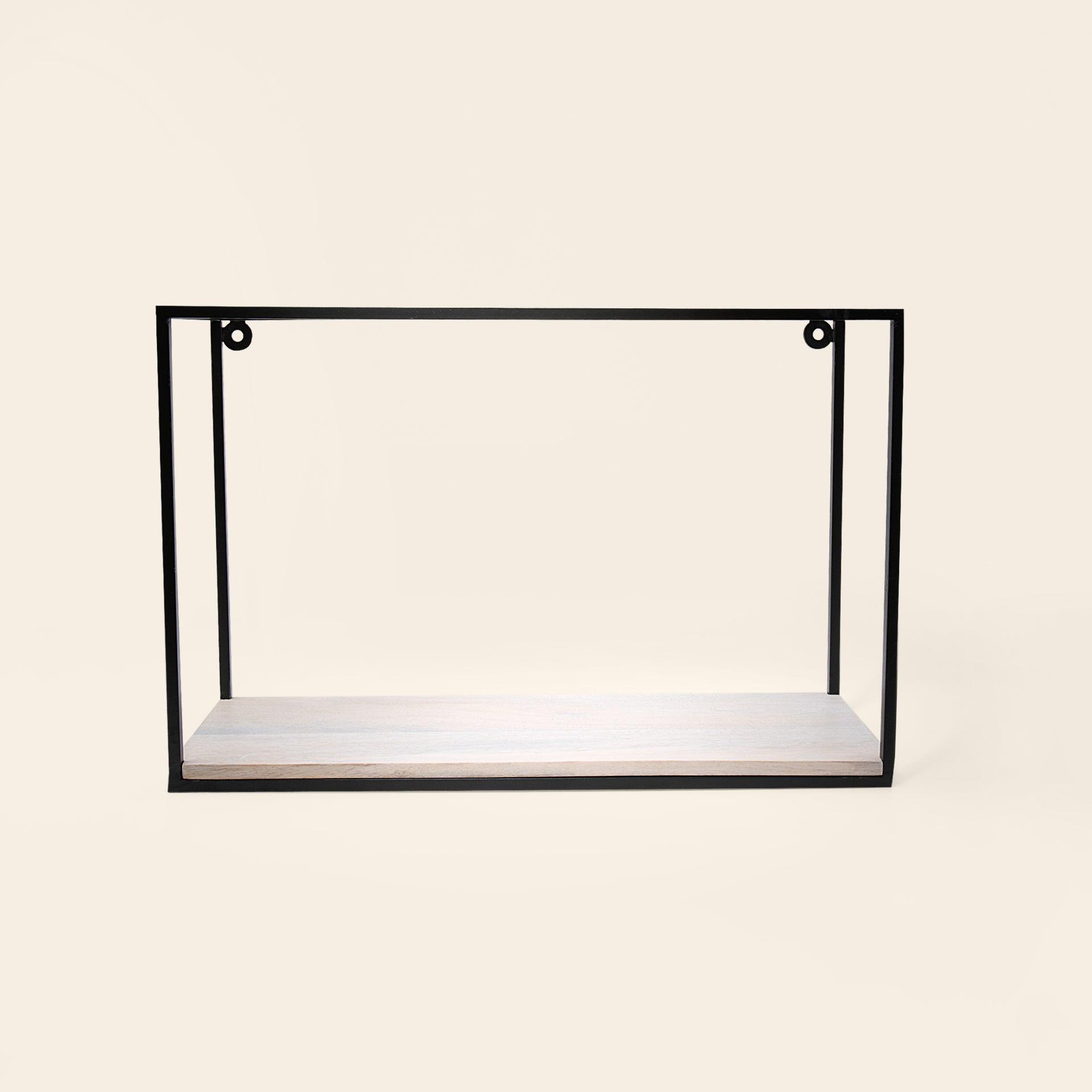 White Wood Rack And Shelf- Medium