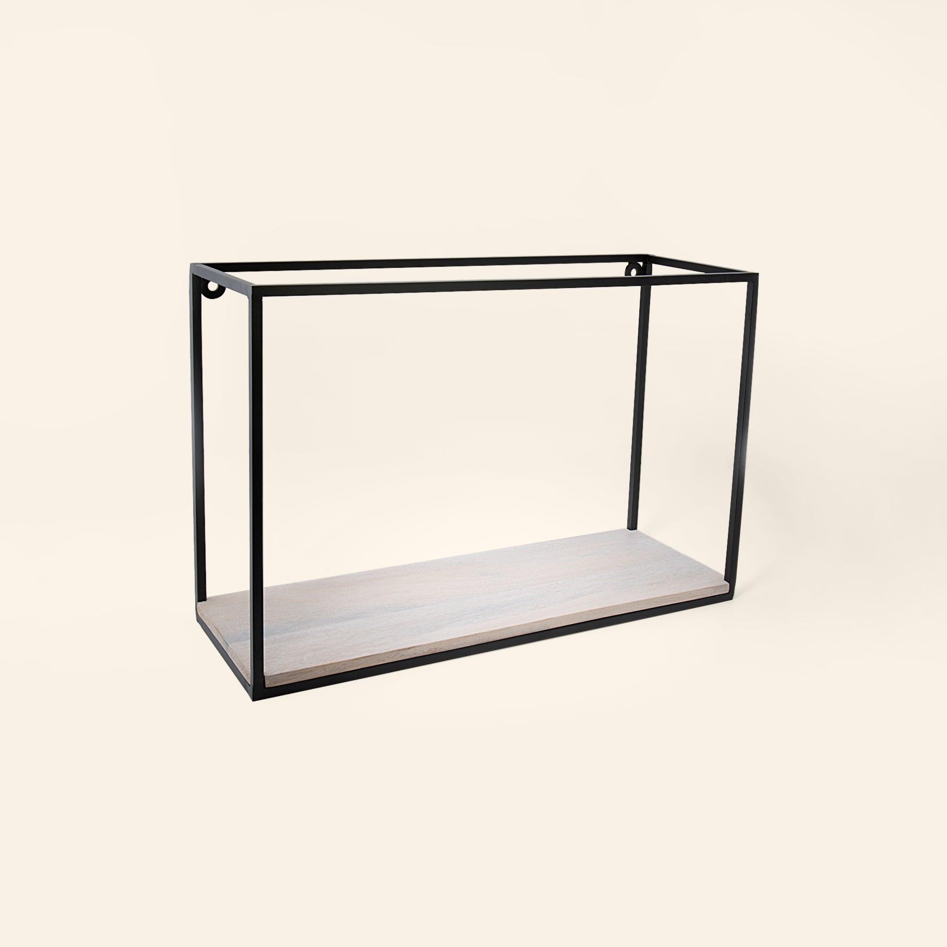 White Wood Rack And Shelf- Medium