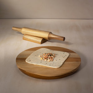 In Teak Wooden Chakla Belan With Stand- Large