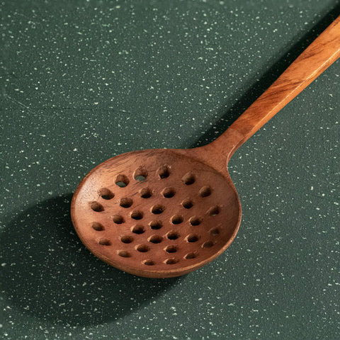 Mango Spatula Slotted Natural - ellementry