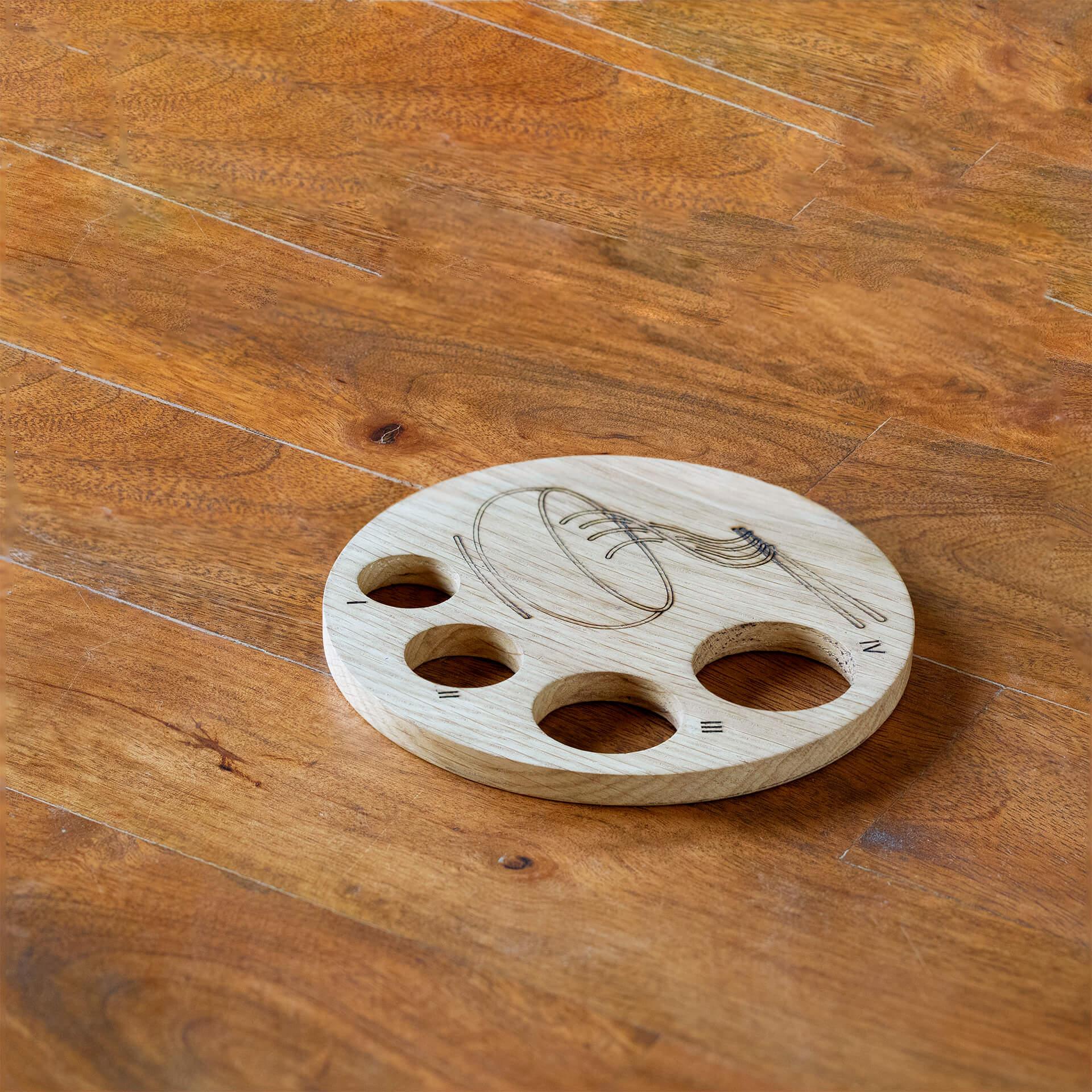 Round Oak Pasta Measure with 4 Portion