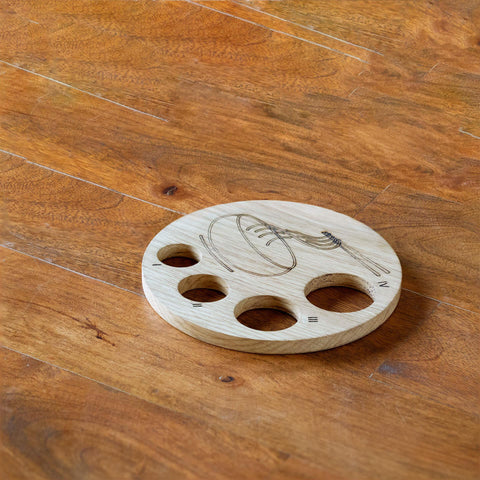 Round Oak Pasta Measure with 4 Portion - ellementry