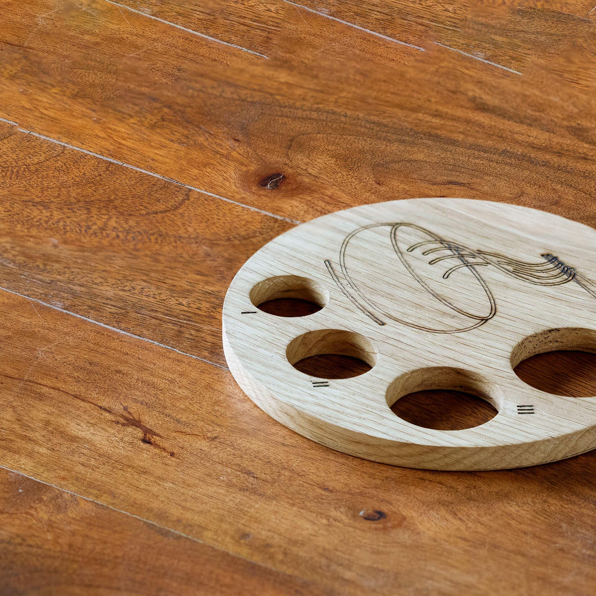 Round Oak Pasta Measure with 4 Portion