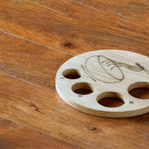 Round Oak Pasta Measure with 4 Portion - ellementry