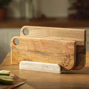 Twiggy Chopping Board Set of 2 with Marble Stand