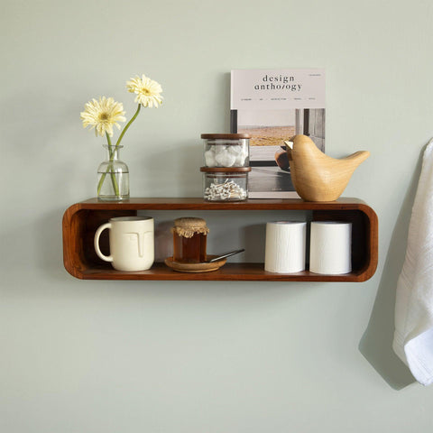 Boxy wooden wall shelf - ellementry