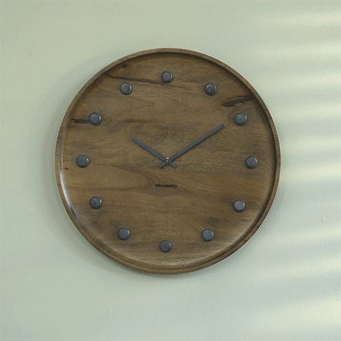 Ebony wooden wall clock - ellementry