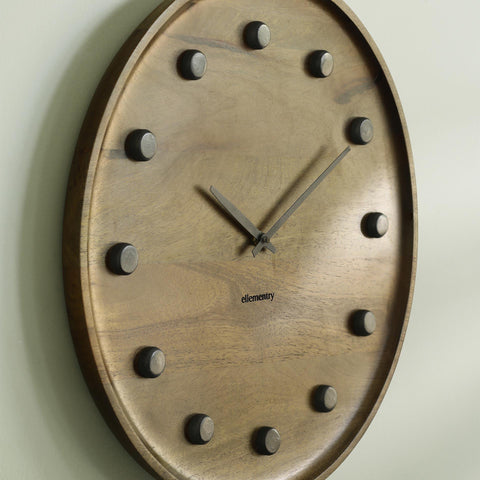 Ebony wooden wall clock - ellementry