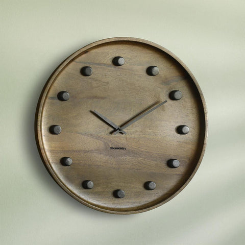 Ebony wooden wall clock - ellementry