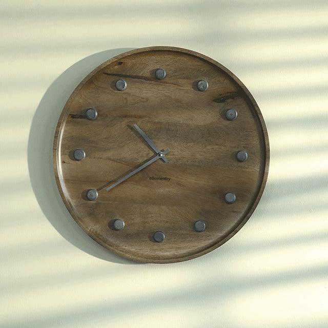 Ebony wooden wall clock - ellementry