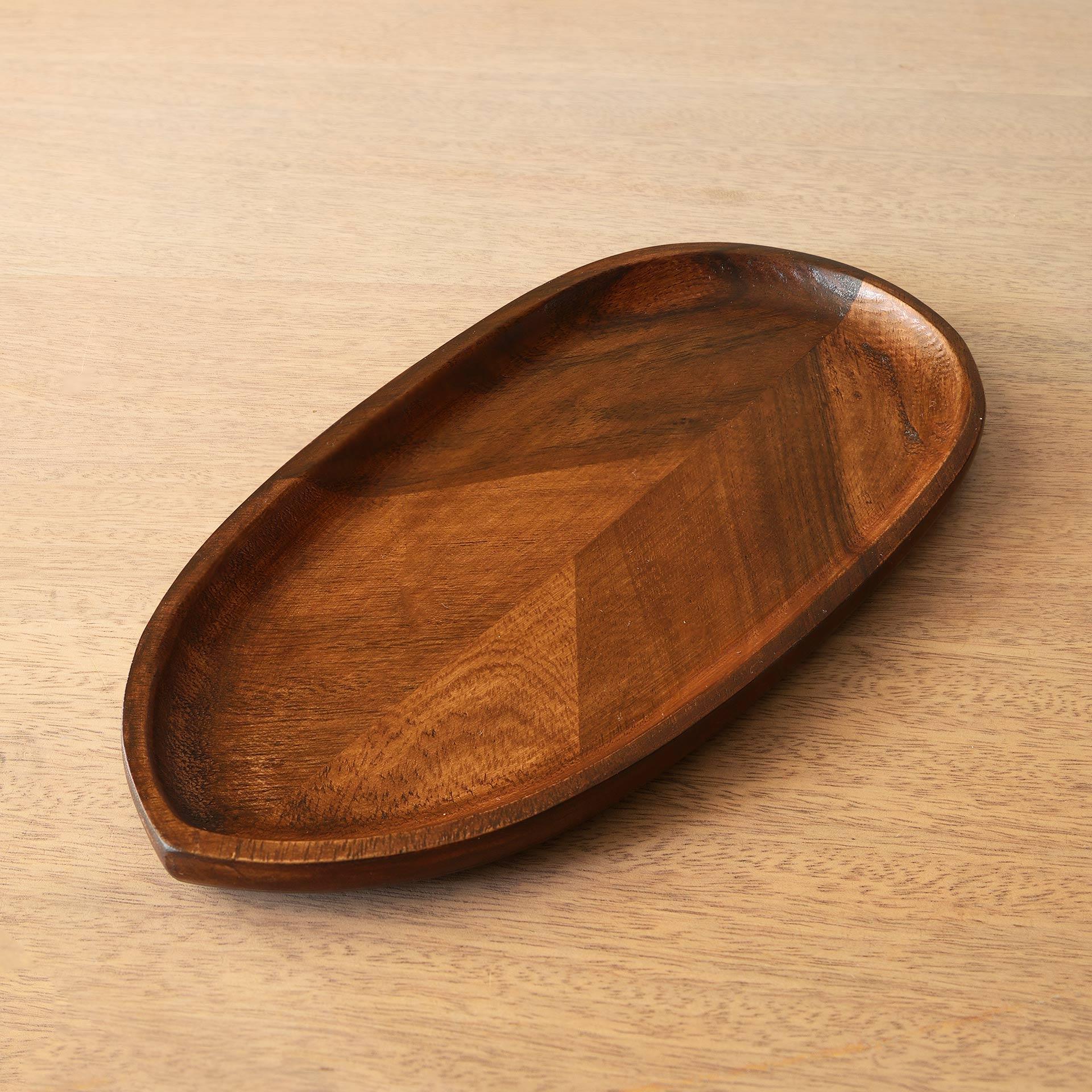 Umber Leaf Oval Platter