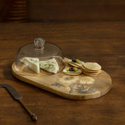 Fleur D'Or Platter with Glass Cloche