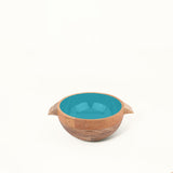 blue orchard serving bowl with handles- medium - ellementry
