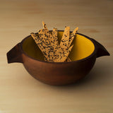 yellow orchard serving bowl with handles- medium - ellementry