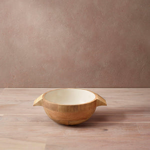 white orchard serving bowl with handles- medium