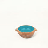 blue orchard serving bowl with handles- small - ellementry