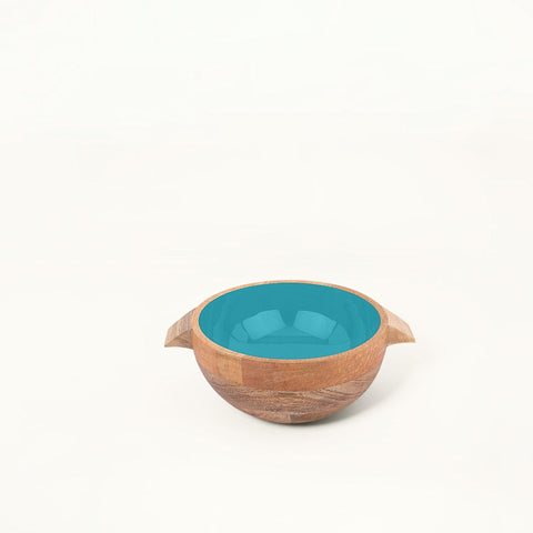 blue orchard serving bowl with handles- small - ellementry