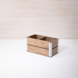 brown wood and metal cutlery stand - ellementry