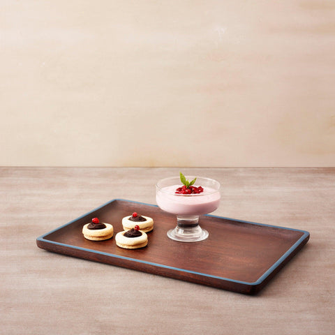 blue wood platter - ellementry