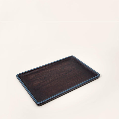 blue wood platter - ellementry