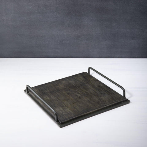 black wood tray rectangle - ellementry