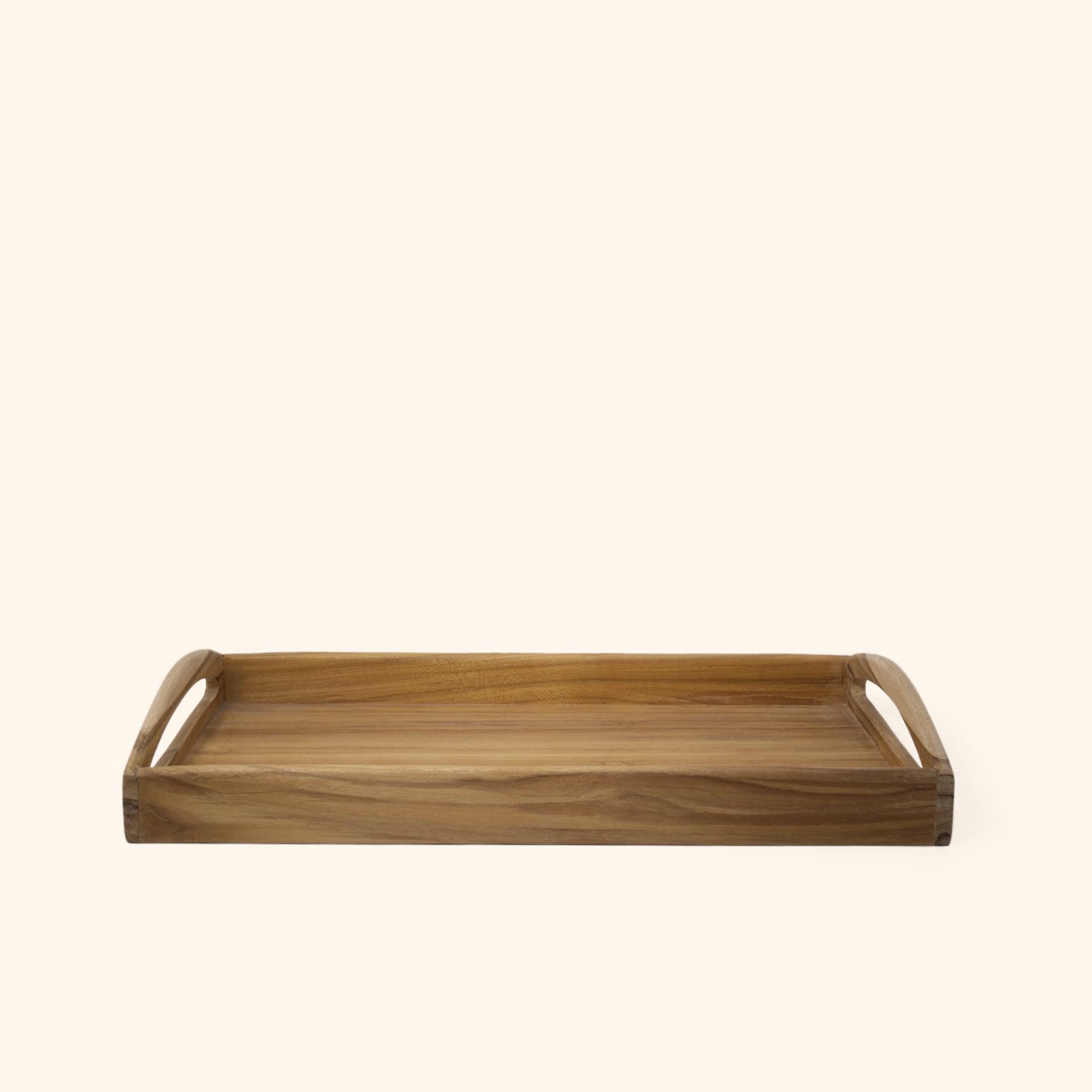 in teak wooden tray- small
