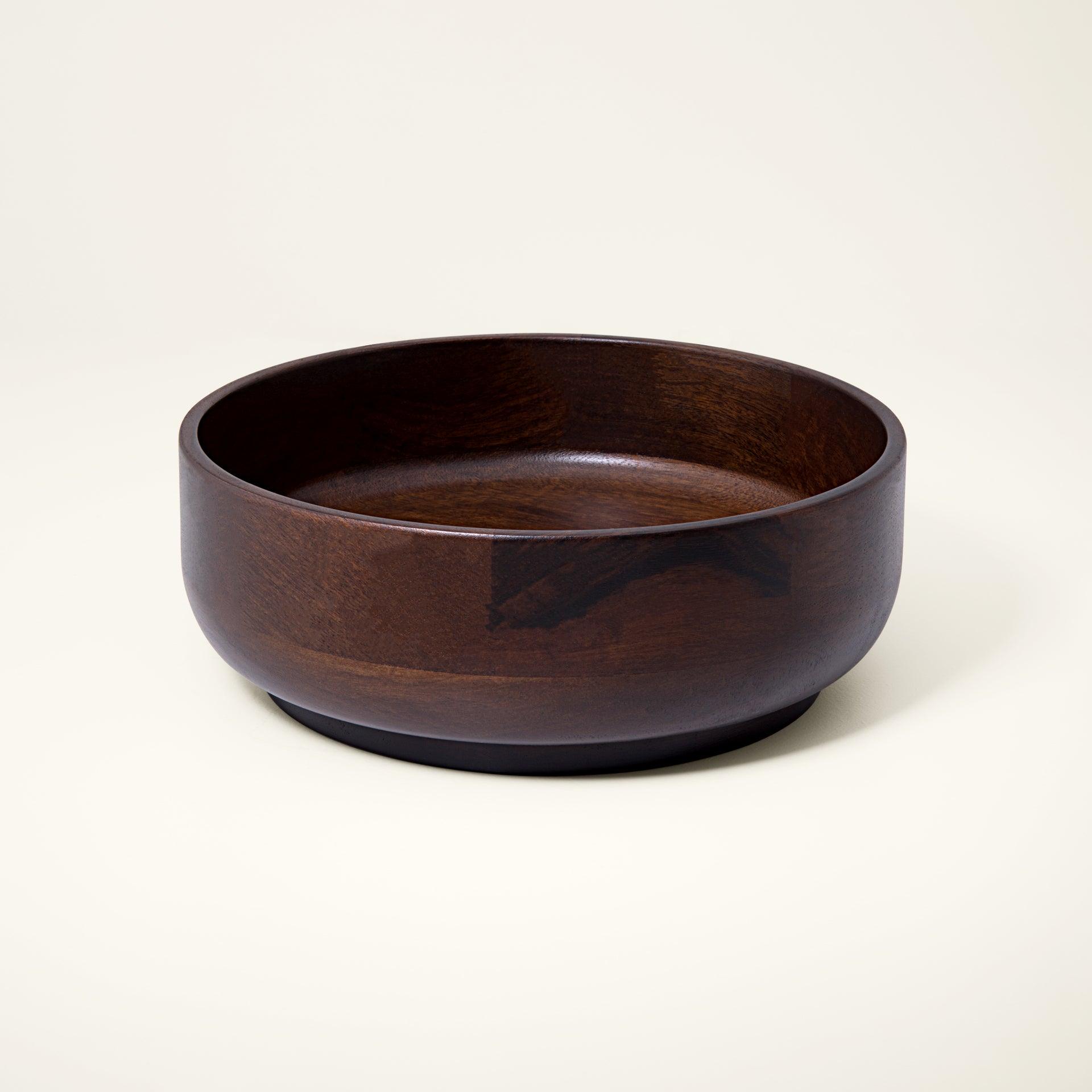 Liyah Brown Wooden Fruit Bowl - Medium