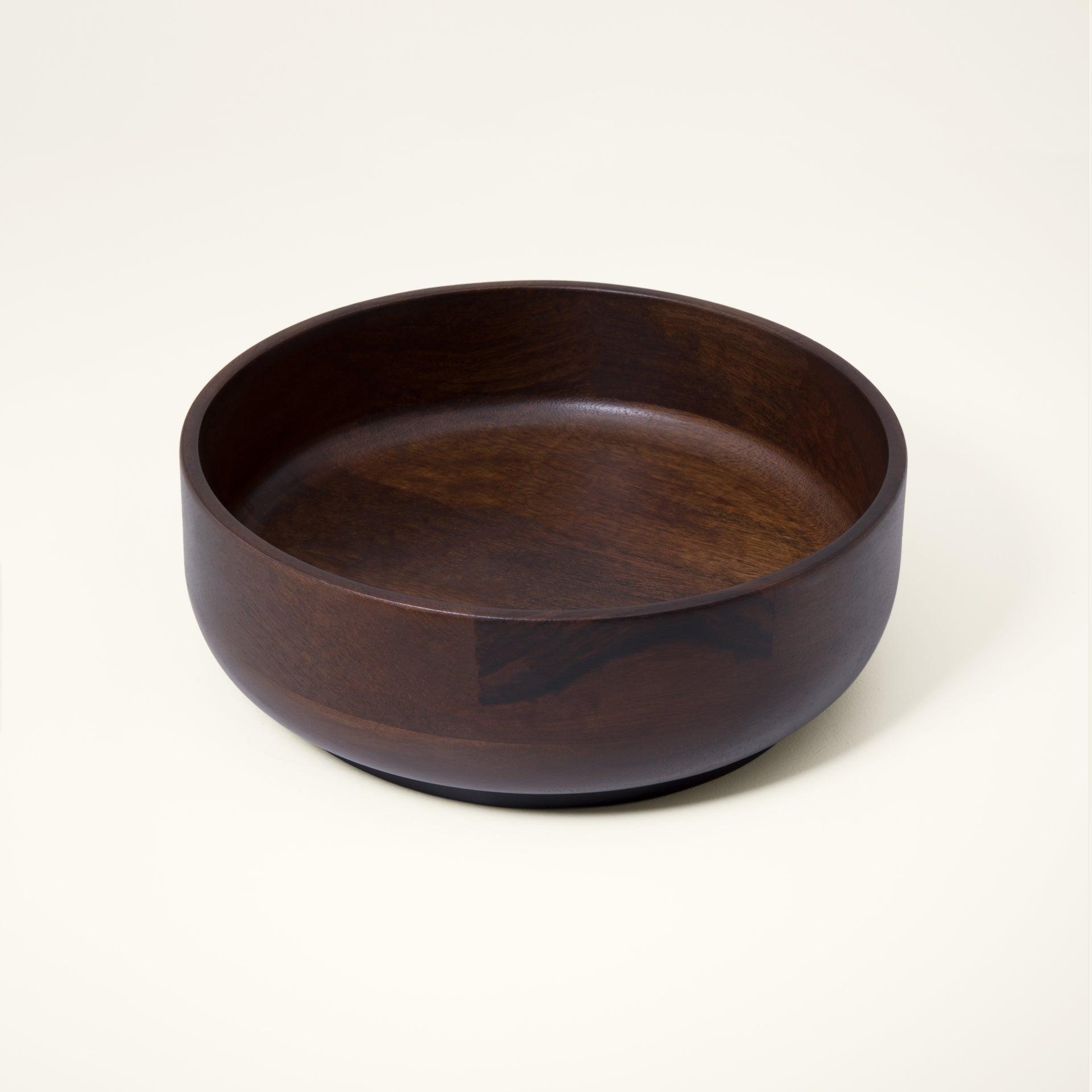 Liyah Brown Wooden Fruit Bowl - Medium