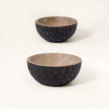black masala wooden nut bowl- large & small - ellementry