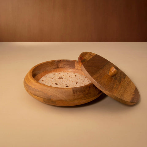 Yellow Mango Wood Roti Box - ellementry