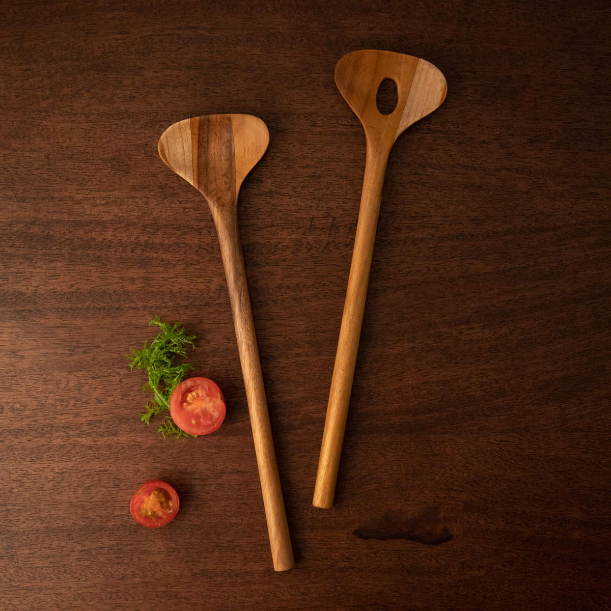 Teak Salad Spoon S/2 Natural - ellementry