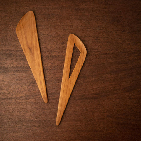 teak salad pickers (set of 2) - ellementry