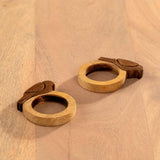 MANGO NAPKIN RING BIRD SET OF 2 NATURAL - ellementry