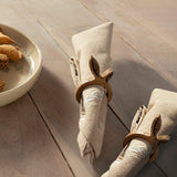 Mango Napkin Ring Leaf Set Of 2 Natural - ellementry