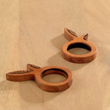 MANGO NAPKIN RING LEAF SET OF 2 BROWN - ellementry