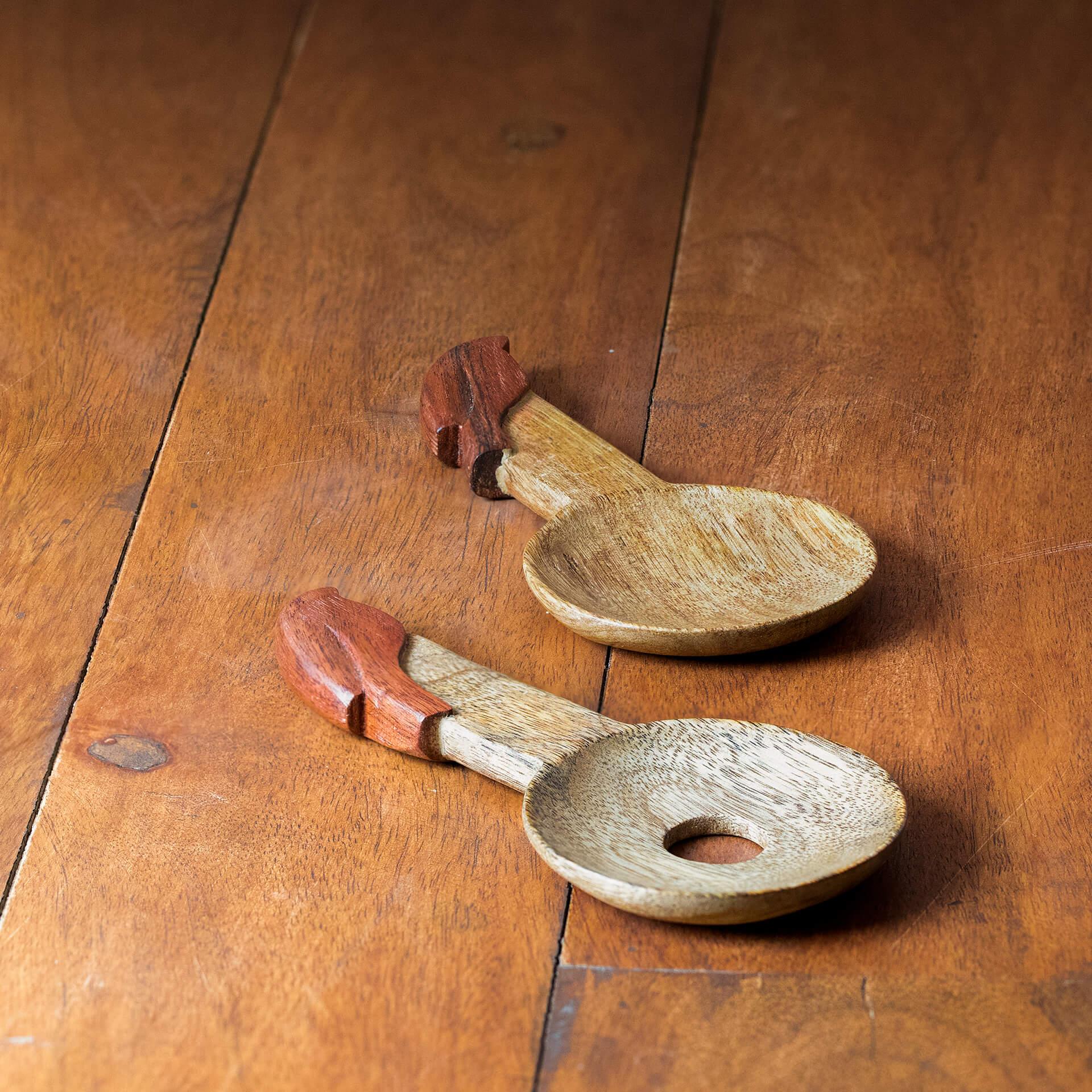 Mango Salad Spoon Set Of 2 Natural