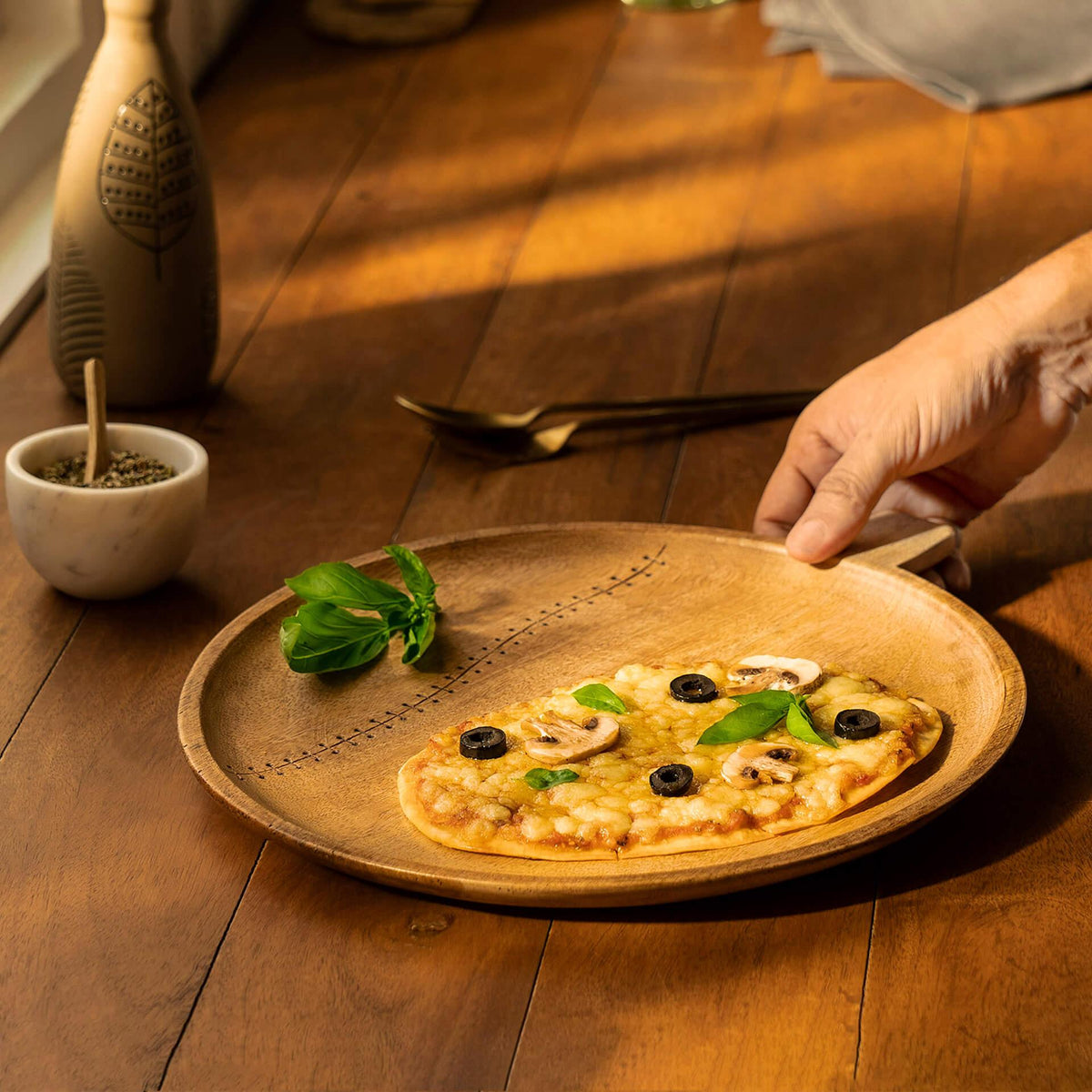 Stitch Sense Mango Wood Platter Large - ellementry