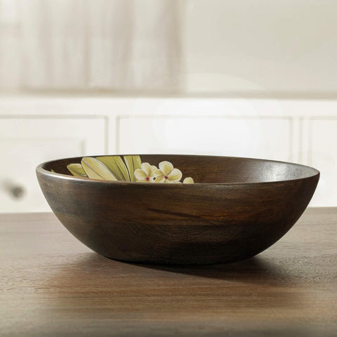 Frangipani Wooden Salad Bowl - ellementry