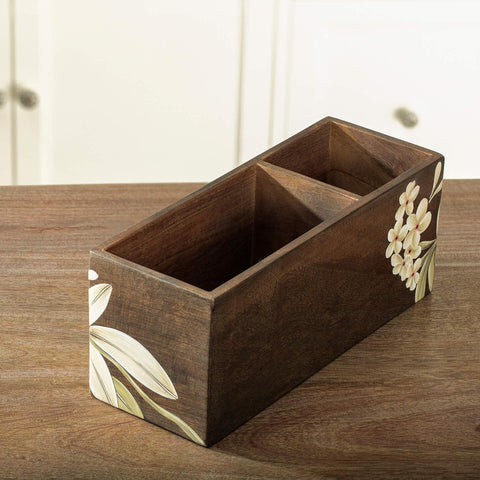 Frangipani Wooden Cutlery Stand - ellementry