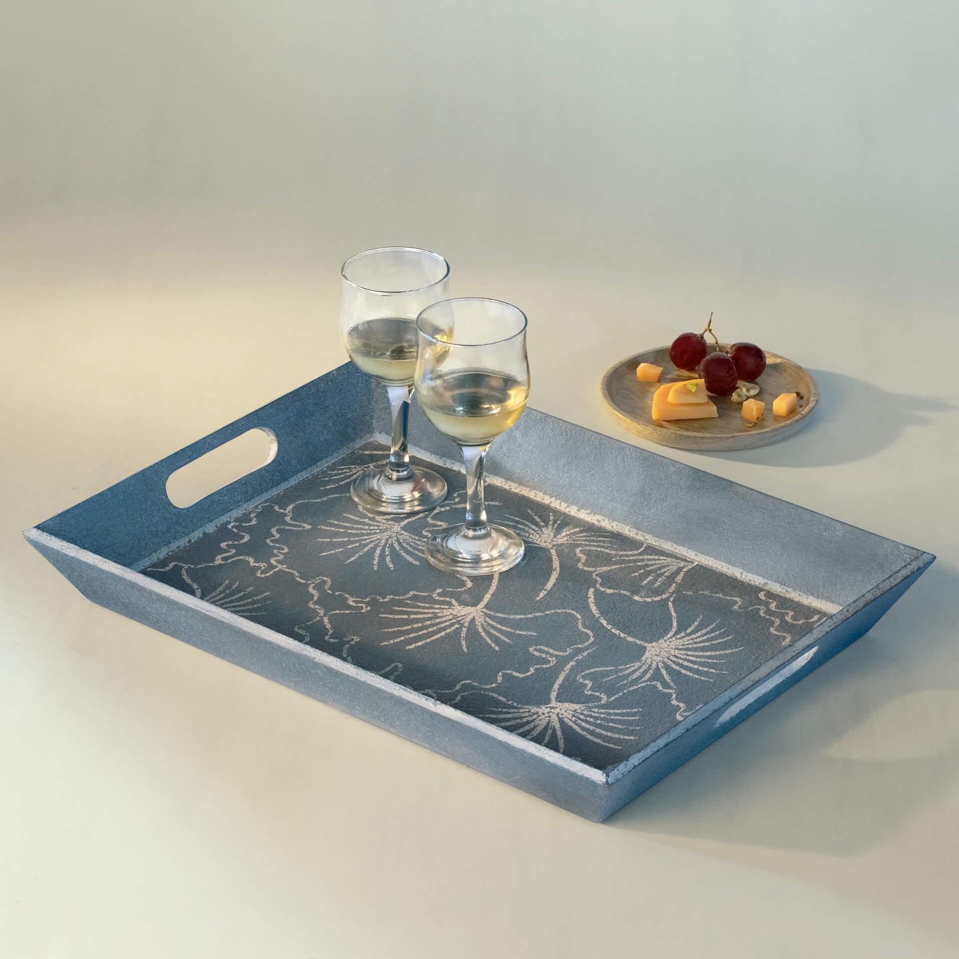 Lapis Blue Wooden Tray