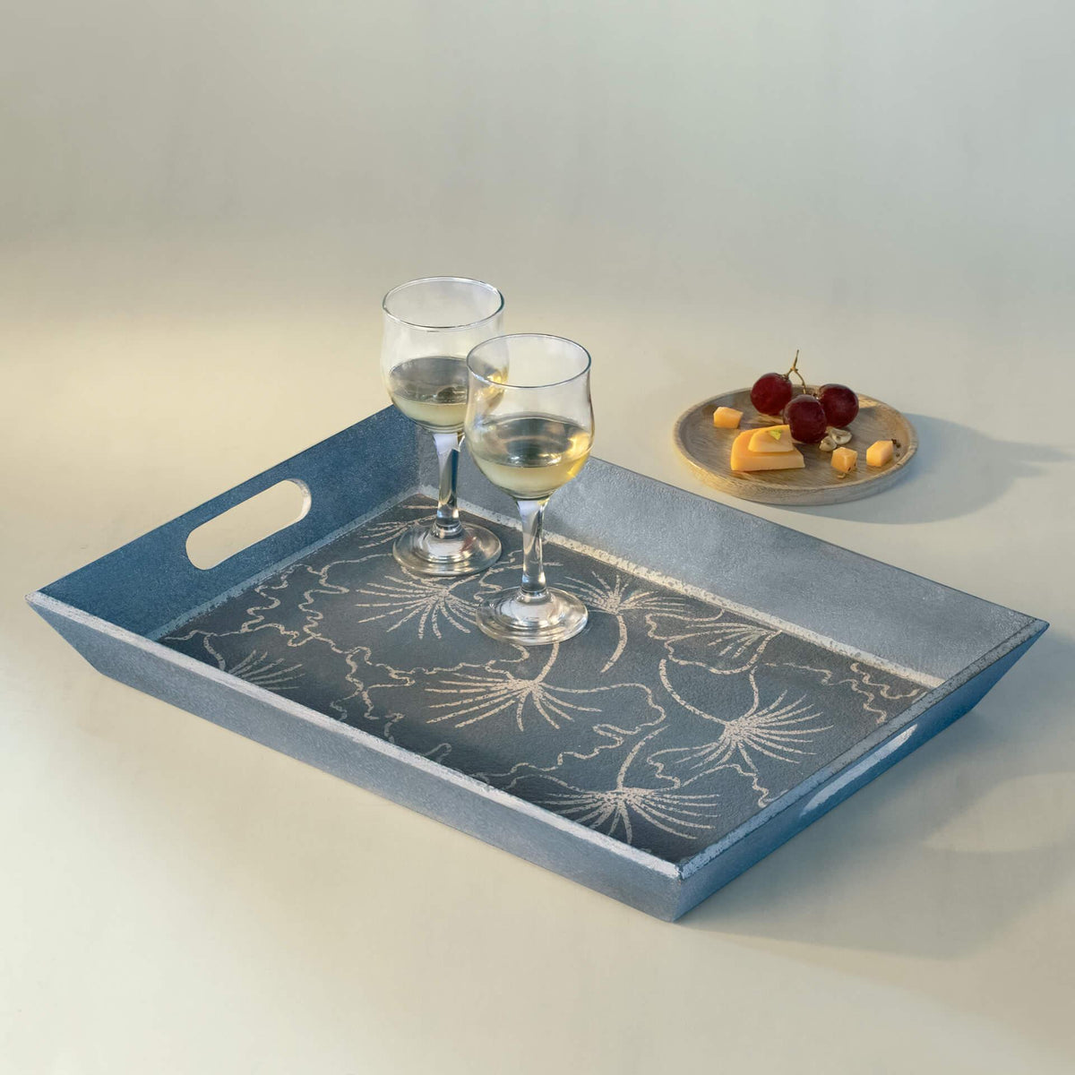 Lapis Blue Wooden Tray - ellementry