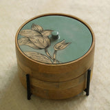 Iris wooden 2 tier roti box with stand - ellementry